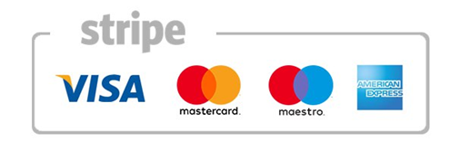 Stripe, Visa, Mastercard, Maestro, and American Express