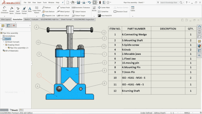 SOLIDWORKS Table Types