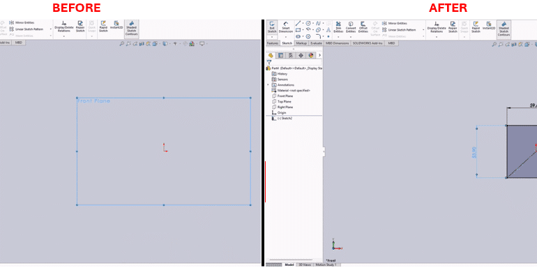 SolidWorks Macro for Instant Centered Rectangle Sketching